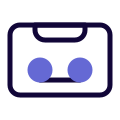 Audio cassette tape for recording and other entertainment purpose icon