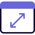 Landing page with resize diagonally arrows icon