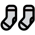 Socks are cleaned and washed in a washing machine icon