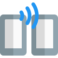 Tethering between two cell phones with wireless file transfer icon