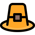 Pilgrim hat without leaf used as a decoration icon