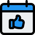 Thumbs up or like gesture in calendar icon