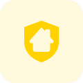 Smart home protector with defensive security system icon