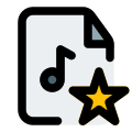 Favorite music from the user playlist library icon