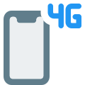 Fourth generation cellular connectivity network facility on smartphone icon