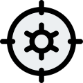 Setting button on target isolated on a white background icon