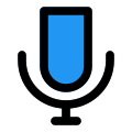 Audio and sound recording microphone with enhanced amplification icon