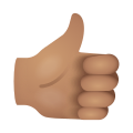 Thumbs Up Medium Skin Tone icon