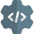 Setting cogwheel logotype for language programming software icon