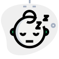 Devil with horns face sleeping with z alphabets icon