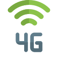 Fourth generation network and internet connectivity logotype icon