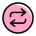 Cellular block for the twisted arrows in a shuffle music button icon