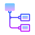 Stacked Organizational Chart Highlighted Parent Node icon