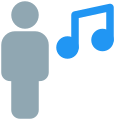 Music shared on a web messenger by group of employee icon