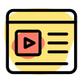 Descriptive video and a text body for online blogging website icon
