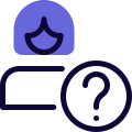 Woman with question mark, concept of receptionist for queries icon