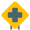 Hospital plus sign mark warning and display icon