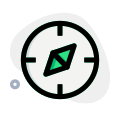 Compass for the navigation with needle icon