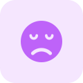 Pictorial representation of sad face emoticon layout icon