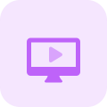 Play web video online on desktop computer icon