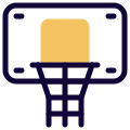 外部篮球圈附在其框架上的高运动实心 tal revivo icon