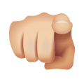 Zeigefinger-auf-den-Betrachter-Mittelheller-Hautton-Emoji icon