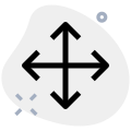 Pan in all directional navigation orientation and indication icon