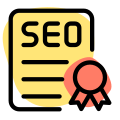 Seo certificate in concern of excellence and achievement icon