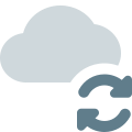 Reload and syncing loop arrows on a cloud server icon