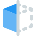 3D image solid cube mirror image design icon