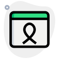 Cancer awareness programme on a website isolated on a white background icon