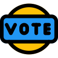 Voting badge for a right candidate in upcoming state election icon