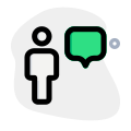 Chatting with peers messenger application function layout icon