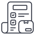 liste-de-cargo-externe-contour-de-la-chaîne-d'approvisionnement-cercle-de-conception icon