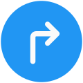 Turn right sign board signal arrows icon