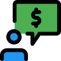 Business chat in relation to money and finance icon
