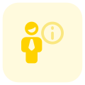 Information of a large company messenger with i button icon