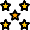Five star rating for epic performance in the elections icon