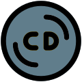 Compact disc for music and audio files icon