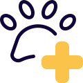 Add inurance for pet animals with foot print icon