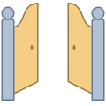 Puerta principal abierta icon