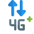 Fourth generation network plus and internet connectivity logotype icon