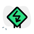 Extreme sharp turn with zigzag arrow turn icon