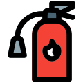 Fire extinguisher with a foamy spray to be used in emergency icon