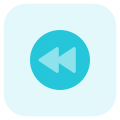 Square box with a double arrow for back button icon