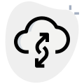 Cloud uplink and downlink data transfer online on web server icon