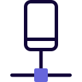 Cell phone connected to a private server network icon