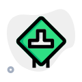 T Road top connected intersection road signal icon