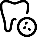 Accumulation of bacteria in corner of the teeth despite brushing icon