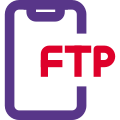 Smartphone access to a file transfer protocol application icon